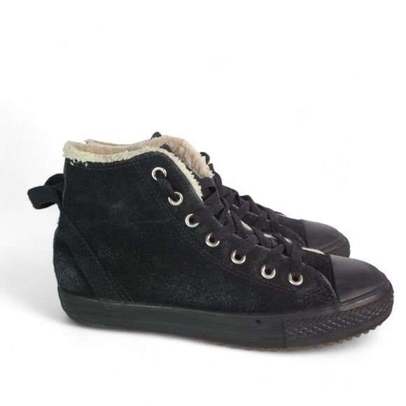 Converse Chuck Taylor Hollis High 'Black Suede' Sneakers 632568C Youth 4 - Picture 4 of 12